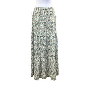 Max Edition Ditsy Floral Tiered Maxi Skirt Cottage Sz M